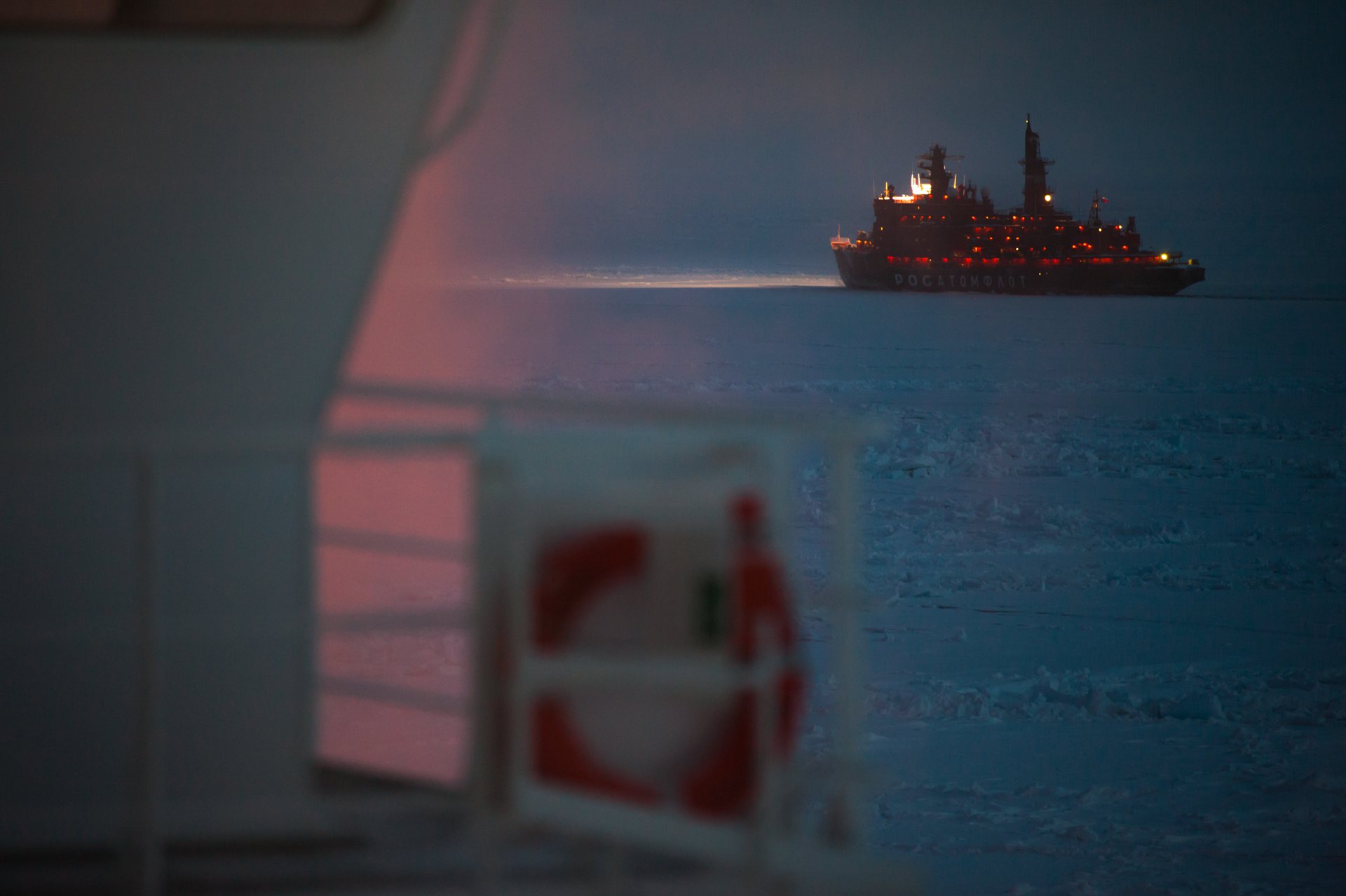 LNG carrier deck at sunrise